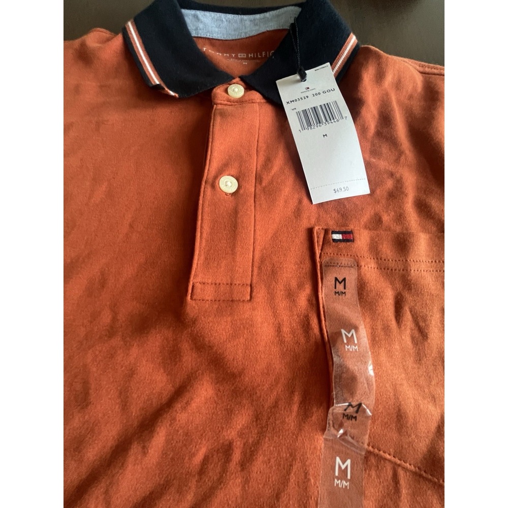 Tommy Hilfiger Men's Texas Longhorn Orange Collared Polo‎ Shirt Sz Medium M NWT